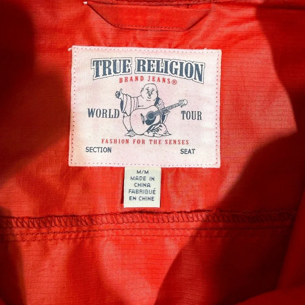 True Religion‎ Red Jacket Full Zip Lightweight Bomber Style Menswear
